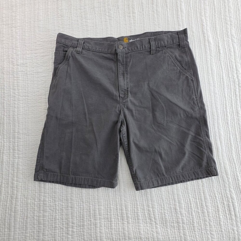 Carhartt Relaxed Fit Shorts Mens 40 Grau Stretch Classic 10" Inseam 102514-039 - Picture 1 of 16